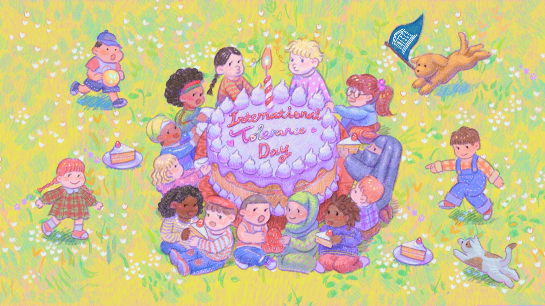 Original International Day for Tolerance illustration created for the UNESCO Korea calendar.